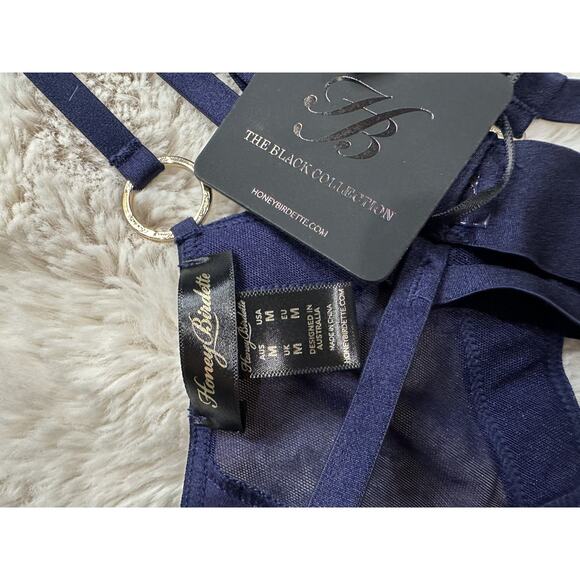 RARE🔥 Honey Birdette ELVIS 💙 Navy Blue Thong Medium - Picture 3 of 3
